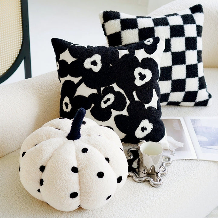 シンプル 白黒 クッションカバー kocol