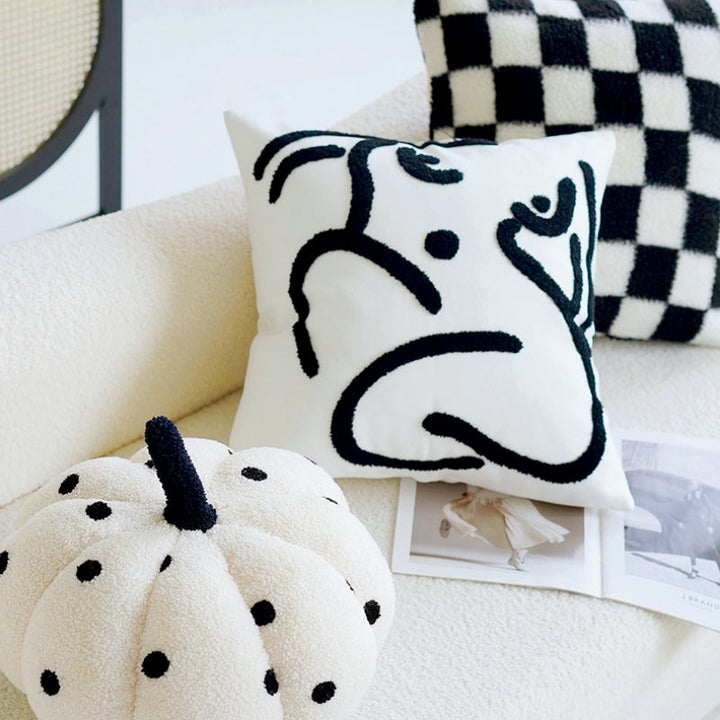 シンプル 白黒 クッションカバー kocol