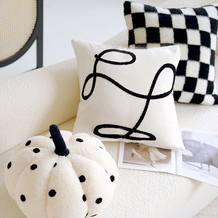 シンプル 白黒 クッションカバー kocol