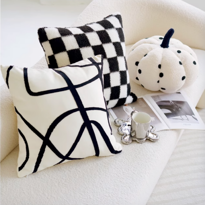 シンプル 白黒 クッションカバー kocol