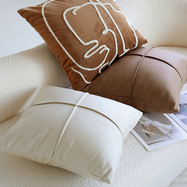 ブラウンクリームアート クッションカバー kocol