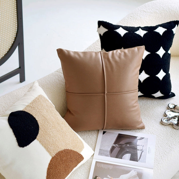 ブラウンクリームアート クッションカバー kocol