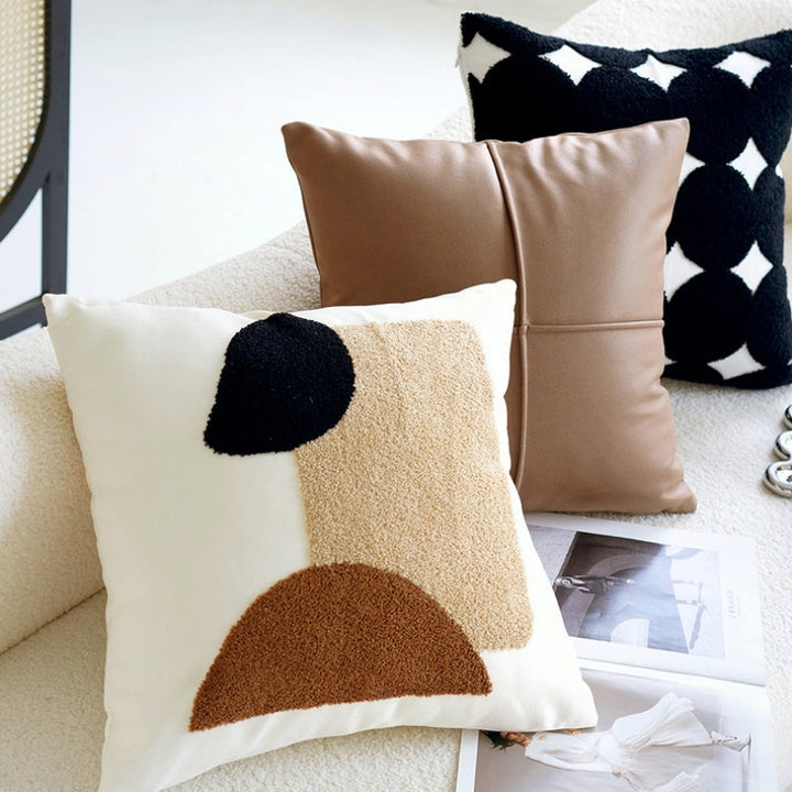 ブラウンクリームアート クッションカバー kocol