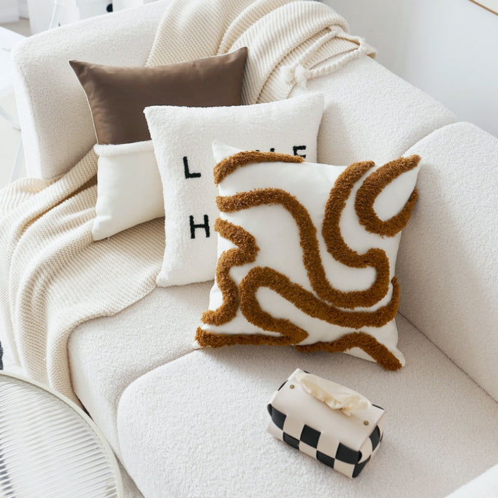 クリームブラウンクッションカバー kocol