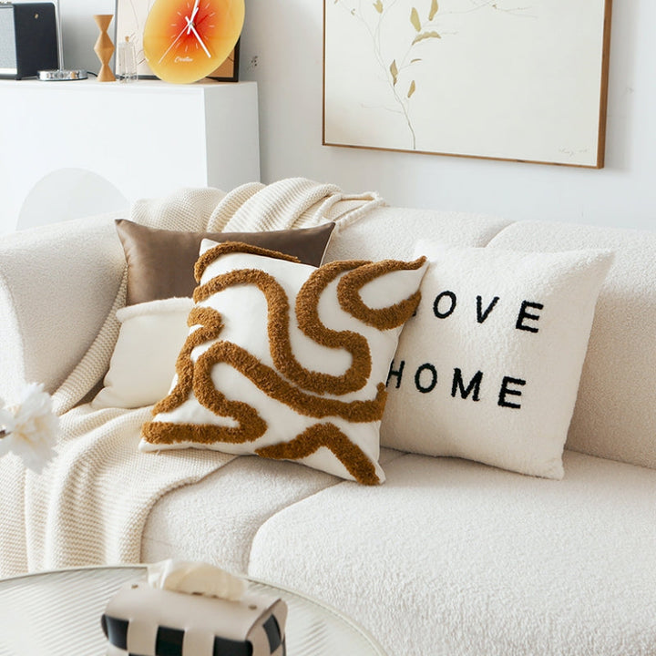 クリームブラウンクッションカバー kocol