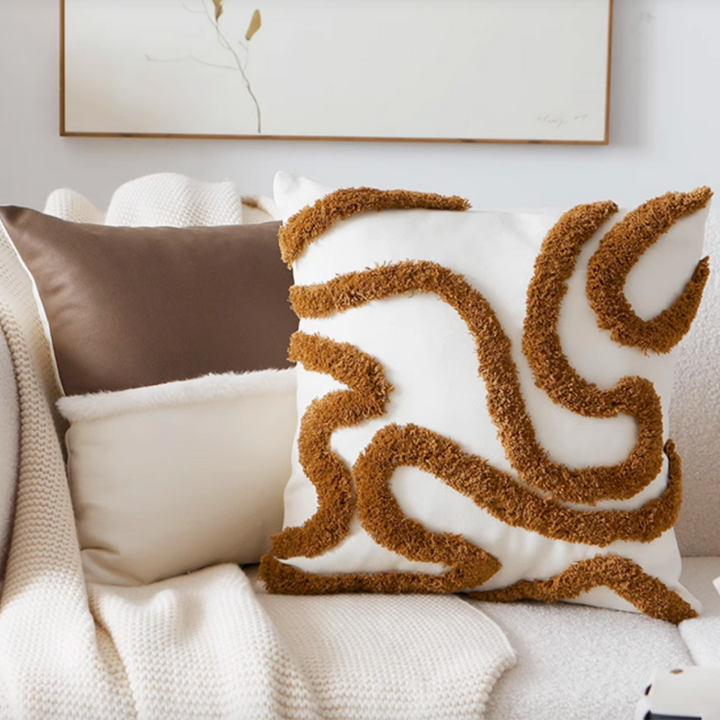 クリームブラウンクッションカバー kocol