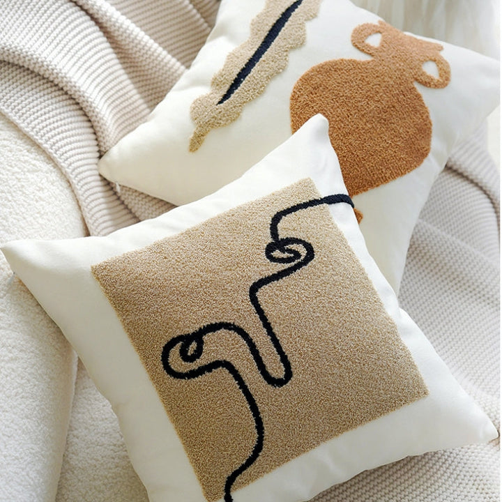 ブラウンレトロクリームライトクッションカバー kocol