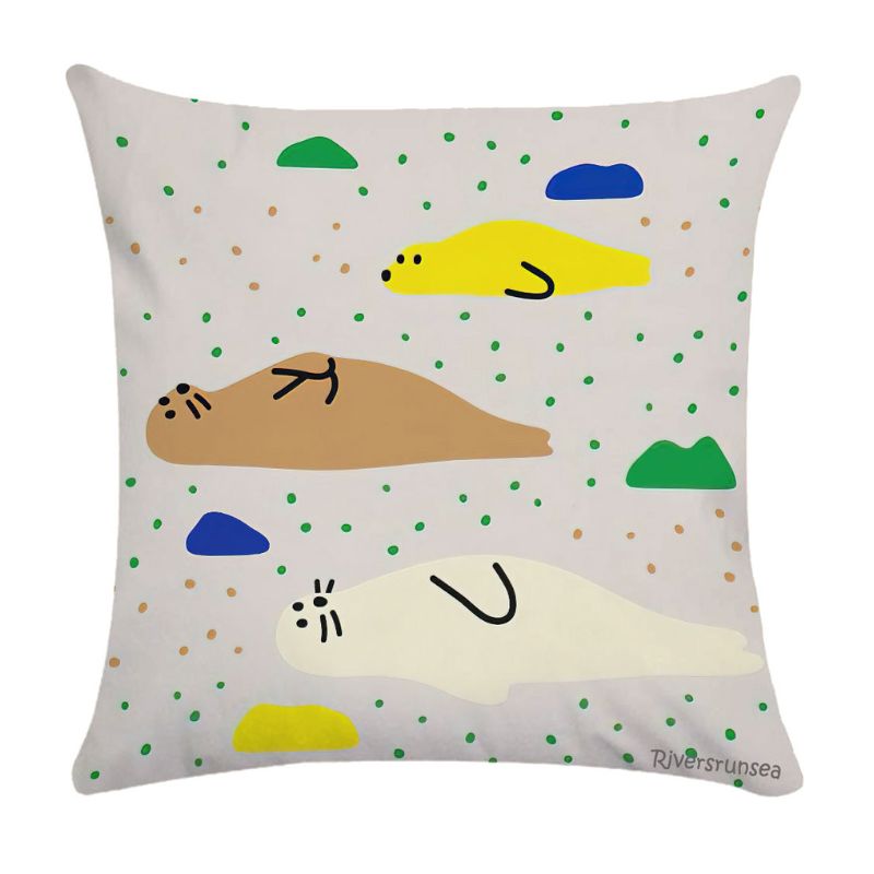 カラフルアニマルイラストクッション "アシカ" kocol