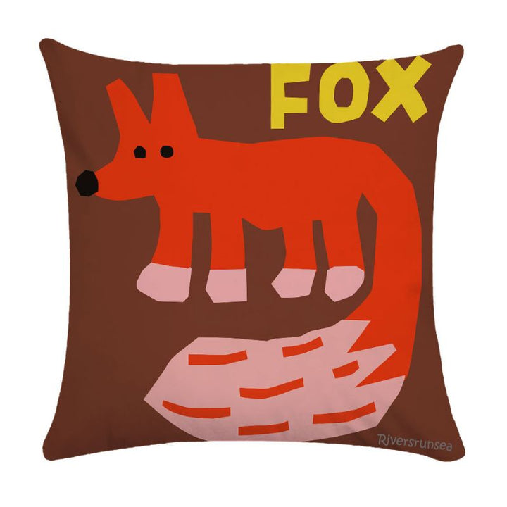 カラフルアニマルイラストクッション "キツネ" kocol