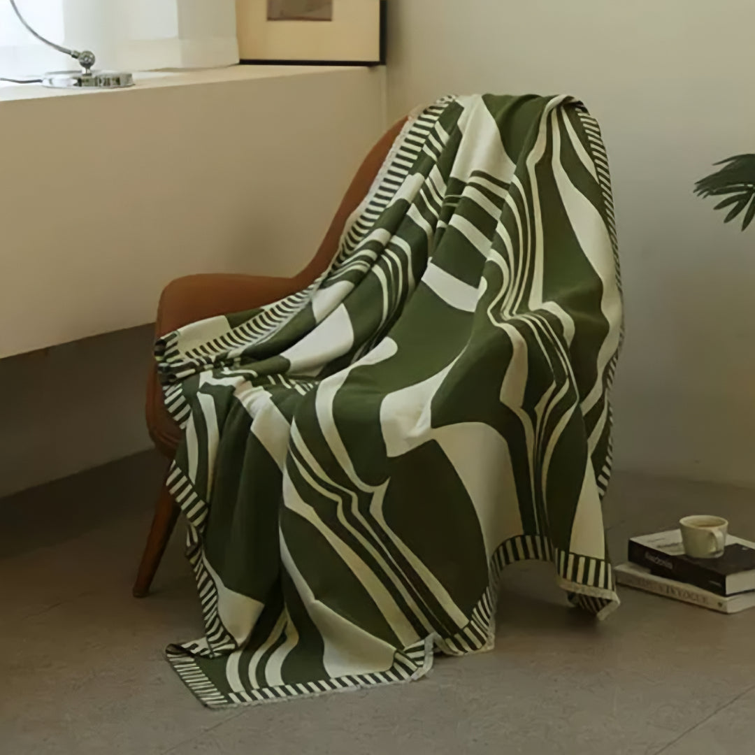 Big Print Green Blanket