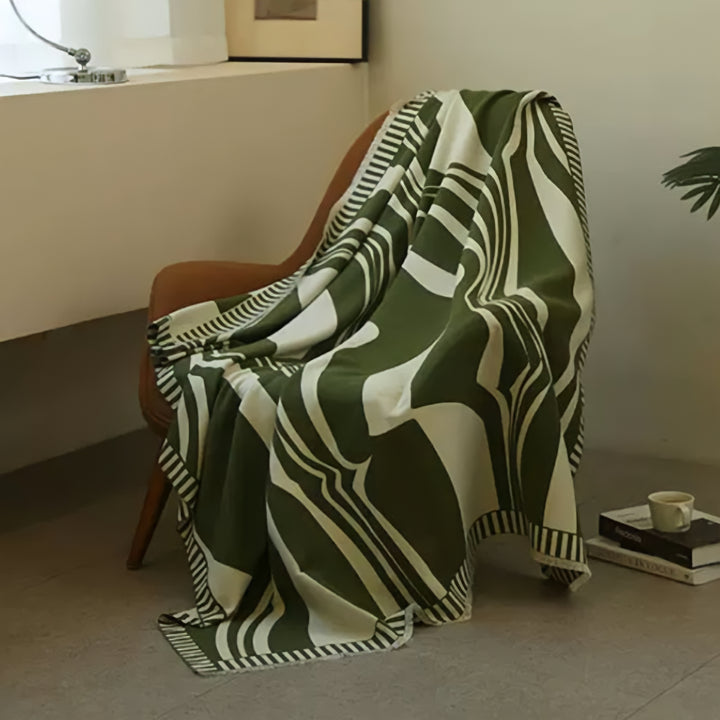 Big Print Green Blanket