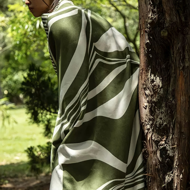 Big Print Green Blanket