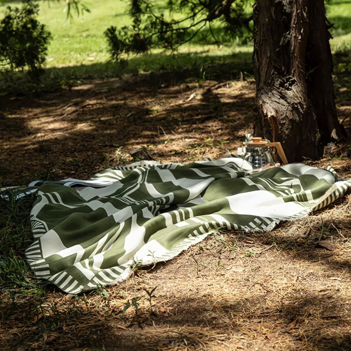 Big Print Green Blanket