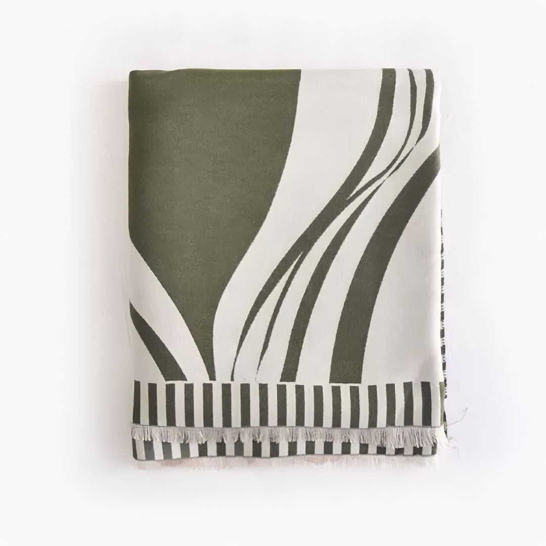 Big Print Green Blanket