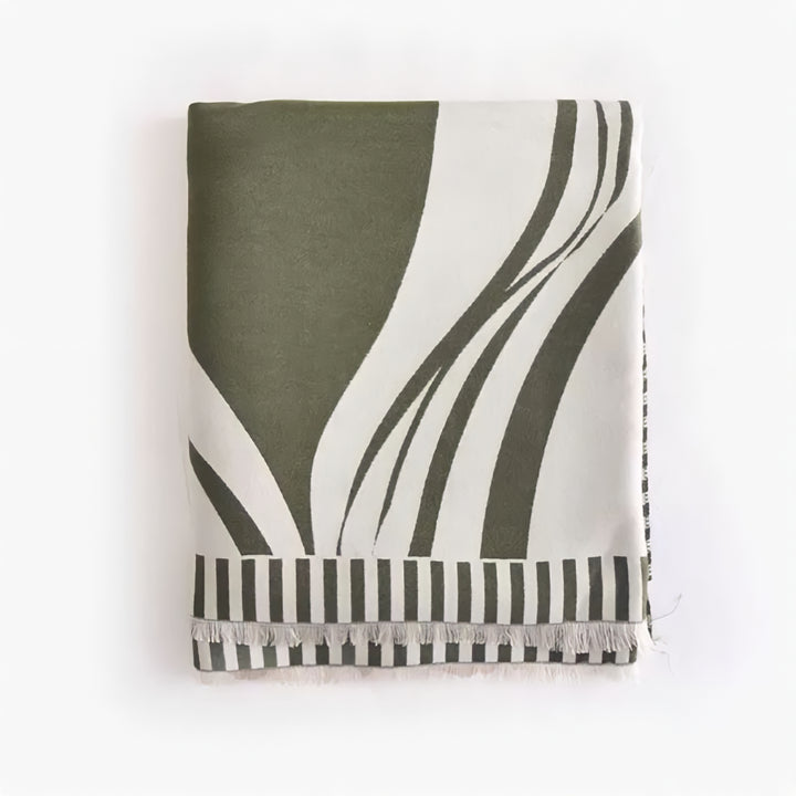 Big Print Green Blanket