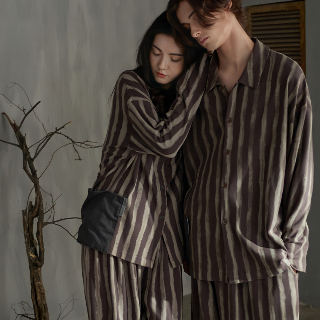 Soft Cotton Big Pocket Striped Pajamas