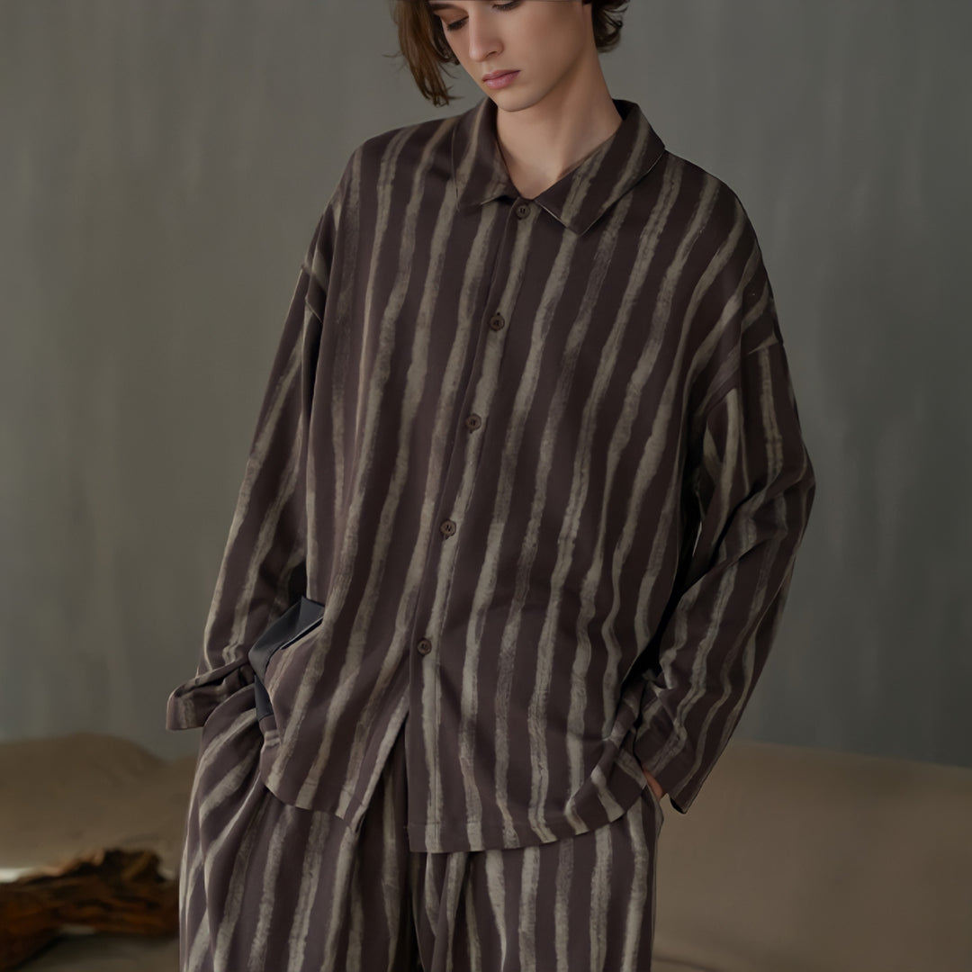 Soft Cotton Big Pocket Striped Pajamas