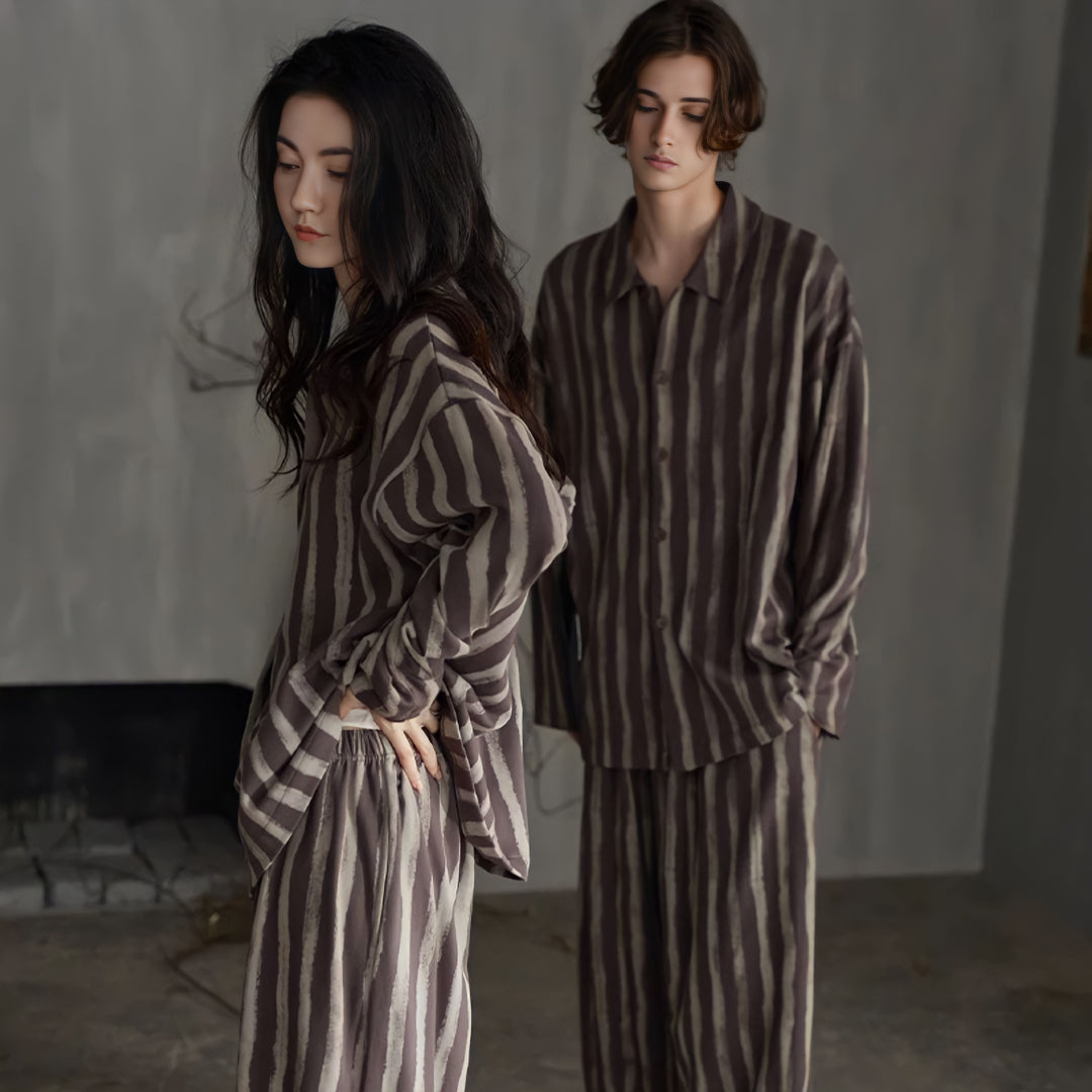 Soft Cotton Big Pocket Striped Pajamas