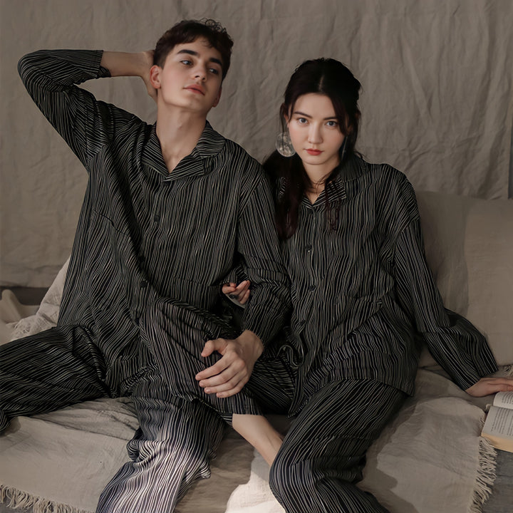 コットンシックストライプパジャマ