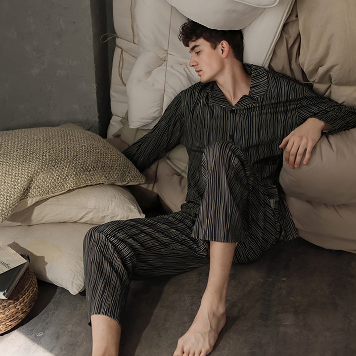 コットンシックストライプパジャマ