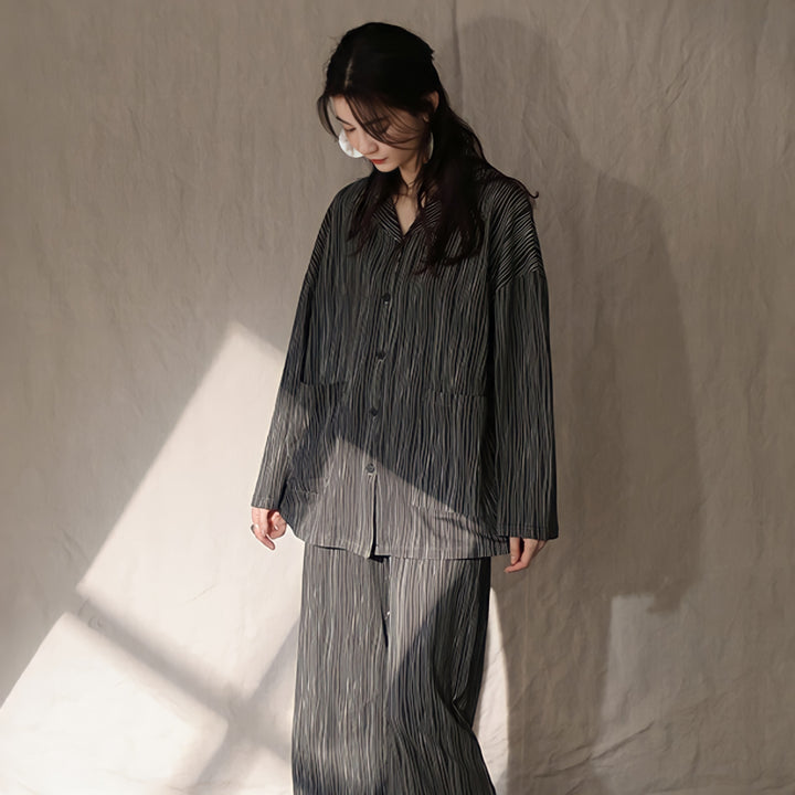 コットンシックストライプパジャマ