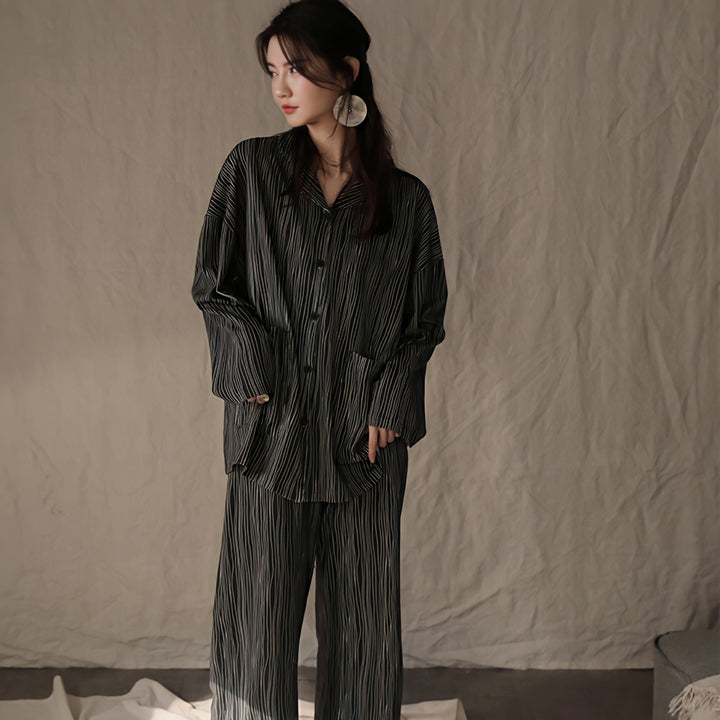 コットンシックストライプパジャマ