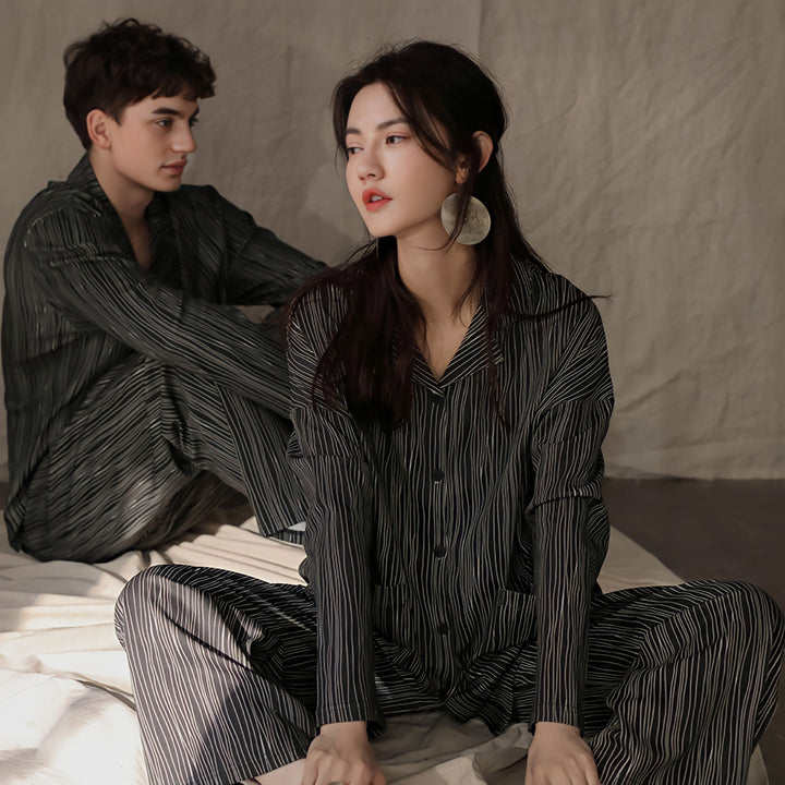 コットンシックストライプパジャマ