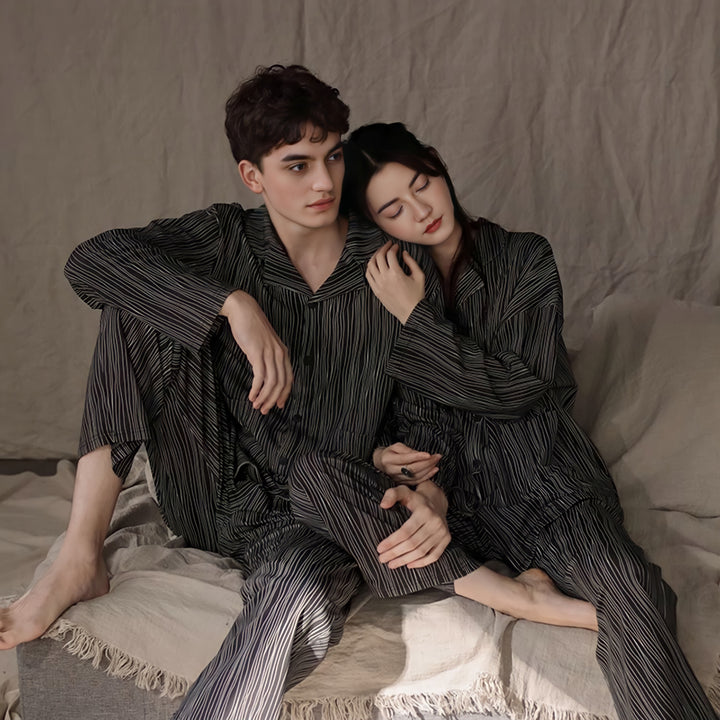 コットンシックストライプパジャマ