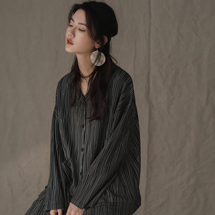 コットンシックストライプパジャマ