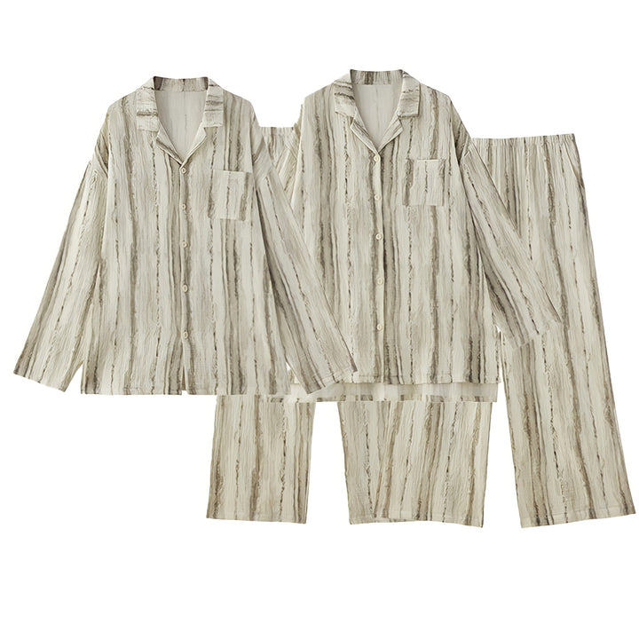 ニュアンスストライプコットンガーゼパジャマ