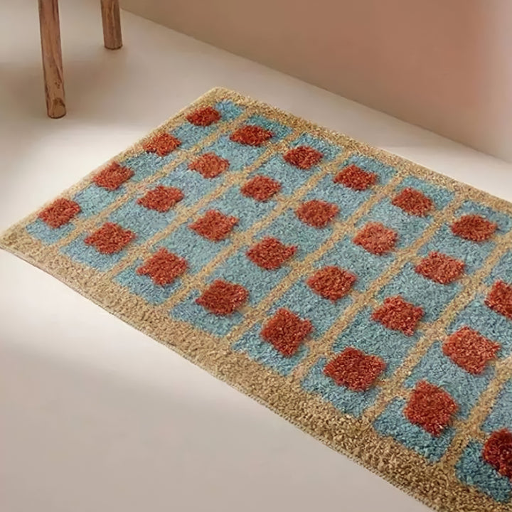 モザイクチェックバスマット