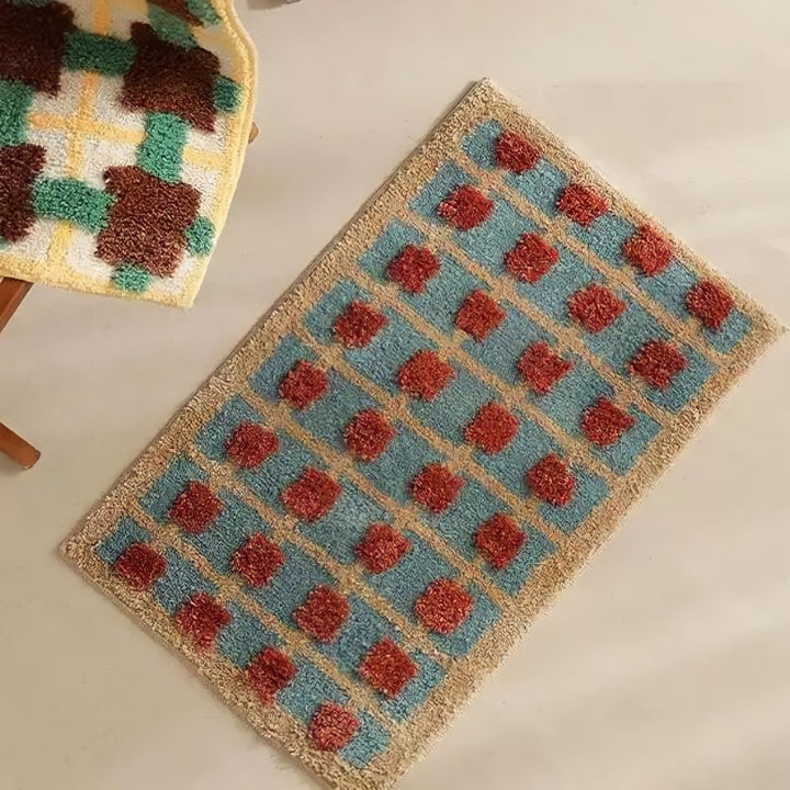 モザイクチェックバスマット