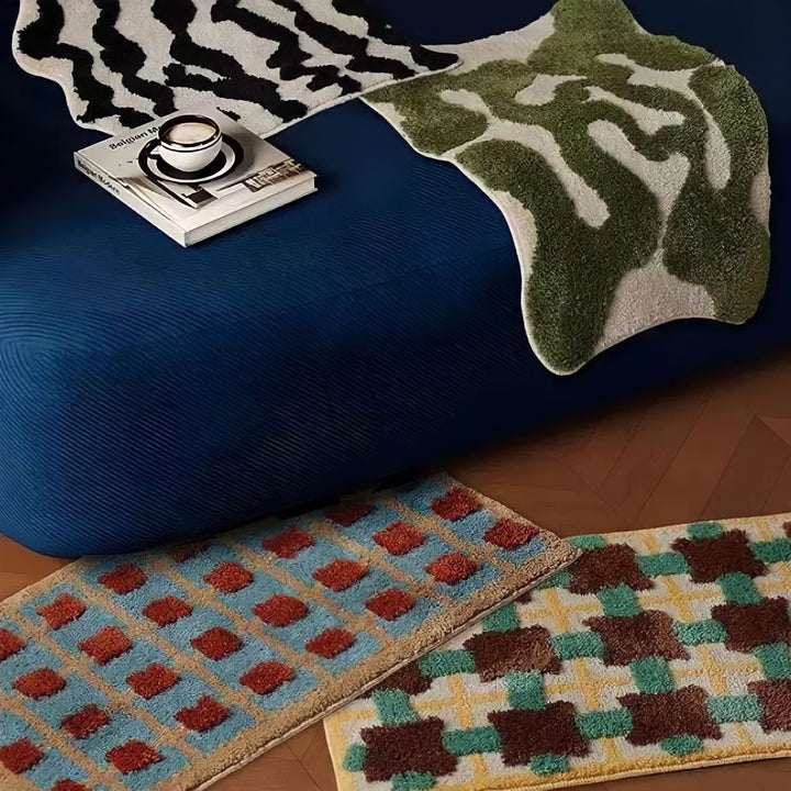 モザイクチェックバスマット