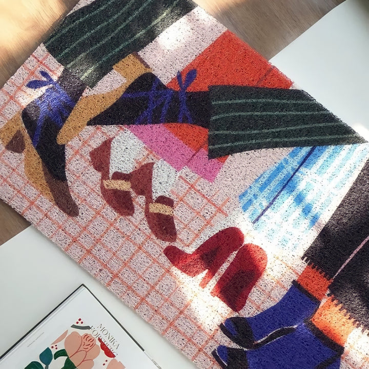 レトロファッションフットドアマット
