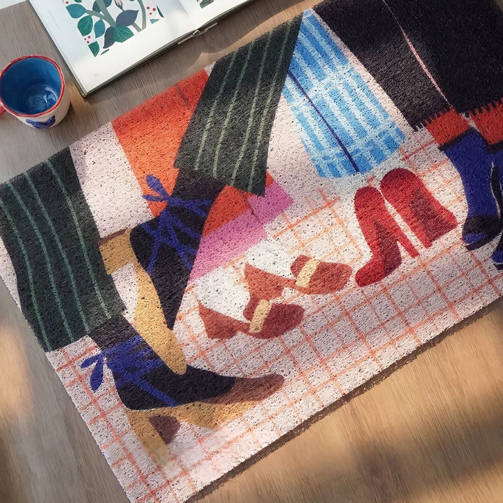レトロファッションフットドアマット