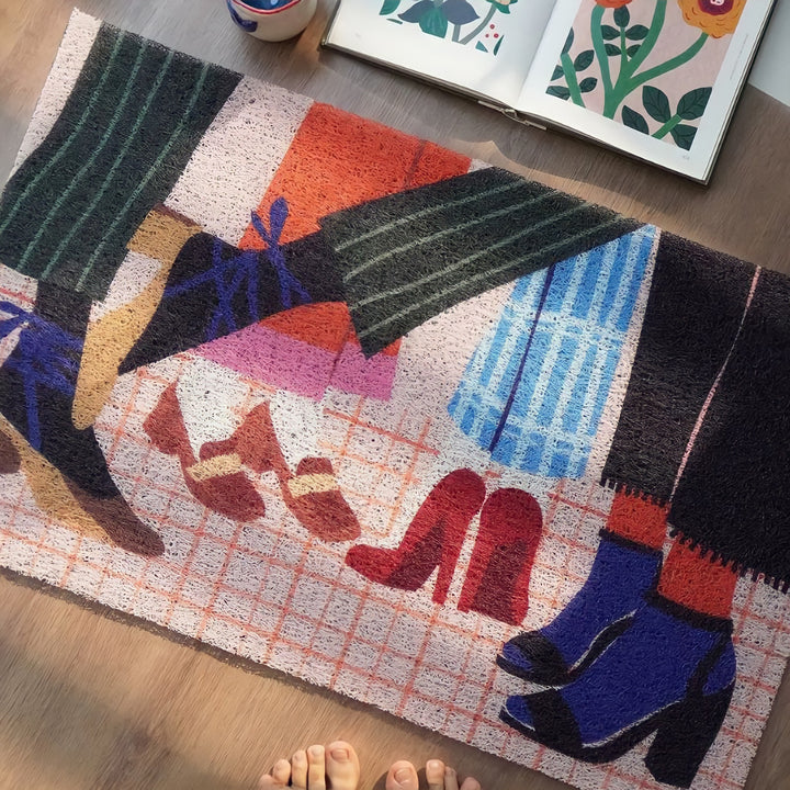 レトロファッションフットドアマット