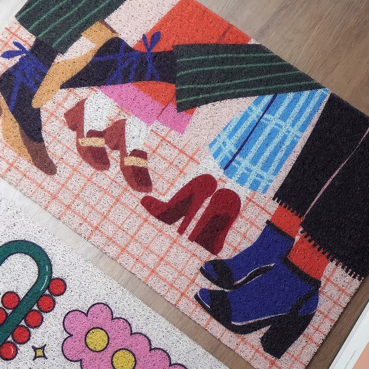 レトロファッションフットドアマット
