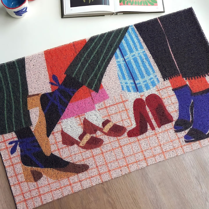 レトロファッションフットドアマット