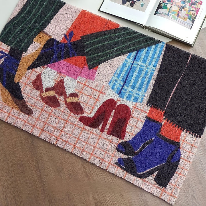 レトロファッションフットドアマット