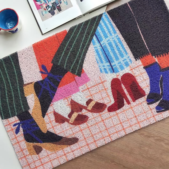 レトロファッションフットドアマット