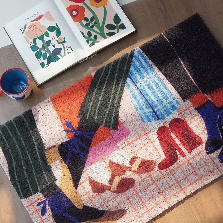 レトロファッションフットドアマット