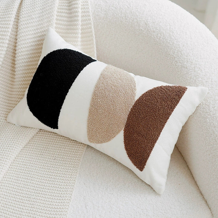 アートブラウンカラーブロッククッション kocol