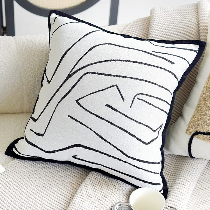 ブラウンレトロクリームライトクッションカバー kocol