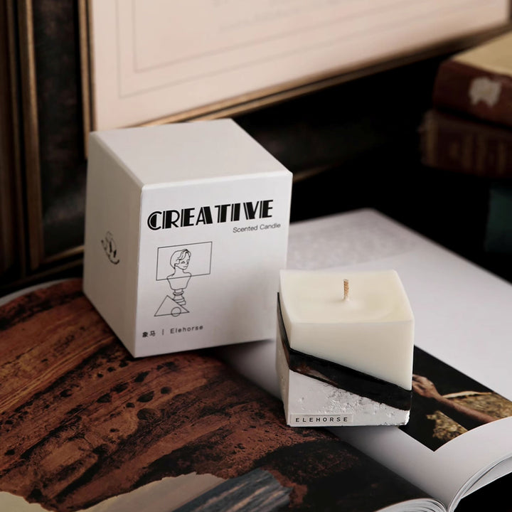 バイカラーブロックキャンドル