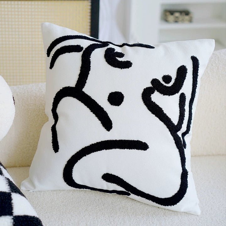 シンプル 白黒 クッションカバー kocol