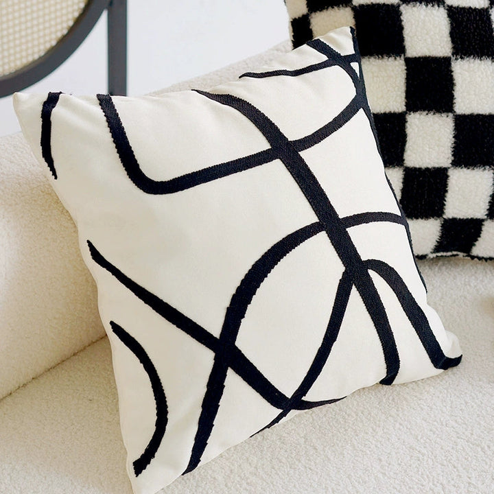 シンプル 白黒 クッションカバー kocol