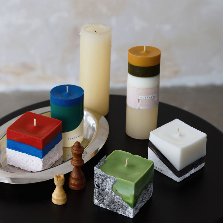 バイカラーブロックキャンドル