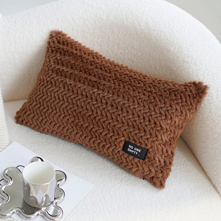 アートブラウンカラーブロッククッション kocol