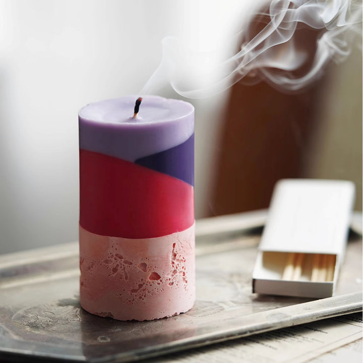 バイカラーブロックキャンドル