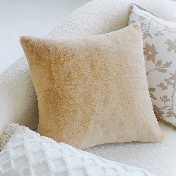 アートブラウンカラーブロッククッション kocol